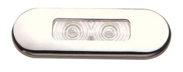 Ledli lamba, gömme montaj, paslanmaz çelik çerçeveli. Sarı 12 V