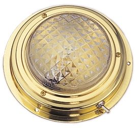 Tavan lambası, paslanmaz çelik ø 171mm, 12v/15w. Şeffaf ve kırmızı iki ampullü.