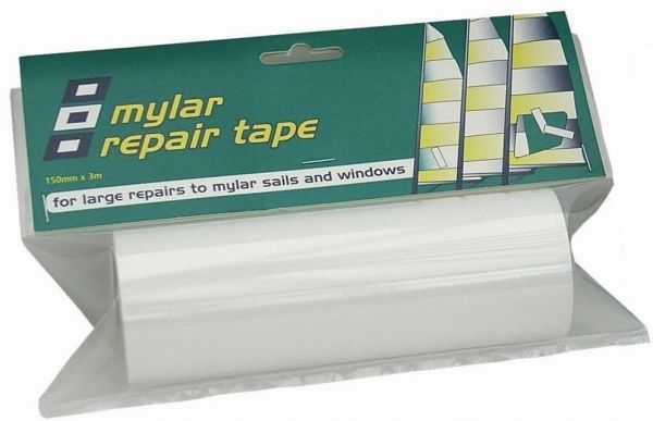 Mylar yelken tamir bandı. Şeffaf, 15 cm×3 mt