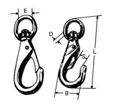 Fırdöndü kilit, AISI 316 paslanmaz çelik. 16 83 30 10