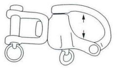 Snap shackle, kilitli. AISI 316 paslanmaz çelik 70 12