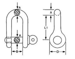 Zincir kilidi, AISI 316 paslanmaz çelik 4 8 8 16