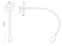 Quick Marine Lighting okuma lambası. Model MAYA