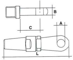 Erkek norsmen, AISI 316 paslanmaz çelik. 3 6 5.6 14