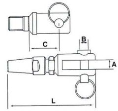 Dişi norsmen, AISI 316 paslanmaz çelik. 4 7 6 15
