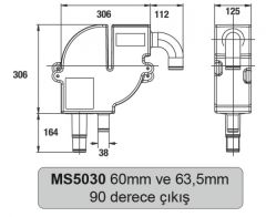 Halyard Millennium Egzoz Gaz-Su Ayrıcı MS5030 60-63 mm 90 derece çıkış