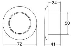 Hella Marine LED spot lambaları. Mavi, kırmızı veya beyaz Ambians halkalı, beyaz LEDli.
 Saten paslanmaz çelik
