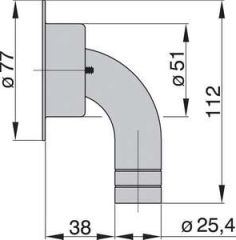Vetus tank havalandırma, AISI 316 paslanmaz çelik. 25 mm