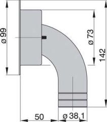 Vetus tank havalandırma, AISI 316 paslanmaz çelik. 38 mm