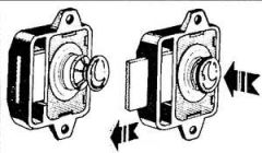 Basmalı butonlu yaylı kilit, kapılar ve kapaklar için.  13 Sarı