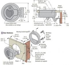 Southco Marine M1  kulplu kilit. Açmak için kulp çekilir, çarparak kilitlenir. Anahtarsız. 7-12mm Beyaz