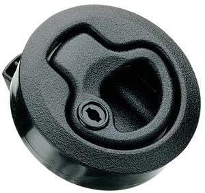 Southco Marine M1  kulplu kilit. Açmak için kulp çekilir, çarparak kilitlenir. Anahtarlı. 7-12mm Siyah