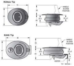Southco Marine Beetle kulplu kilit. 10-16mm Siyah