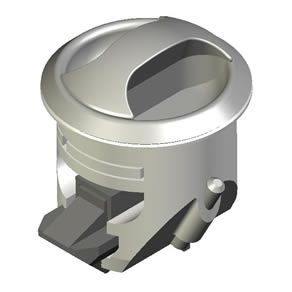 Southco Marine çekmece/dolap kulbu, model Novibra.  Beyaz Kromaj