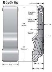Southco  Marine C7 gergili kilit. Küçük Siyah