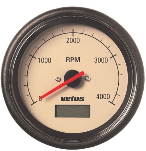 Vetus devir göstergesi, 0-4000 rpm.  KREM KADRANLI