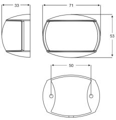 Hella Marine Naviled ledli seyir feneri.  Sancak feneri Siyah